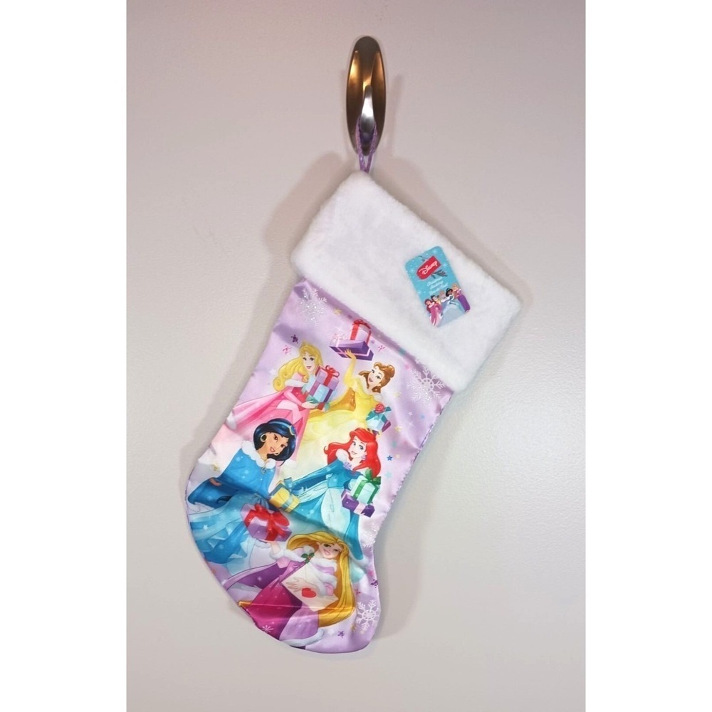 Lot 2 Disney Princess Christmas Stockings Ariel Belle Jasmine Rapunzel Holiday